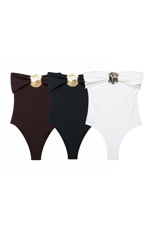 Chic Bodysuit With Bold Bow Detail(Pre order)