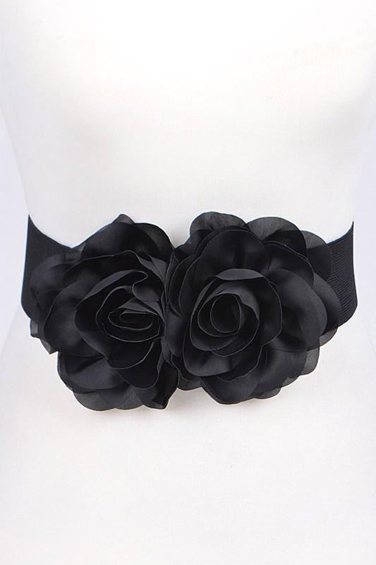 Double Large Flower Stretch Belt