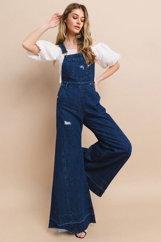 Wide Leg Denim Overall (Preorder)