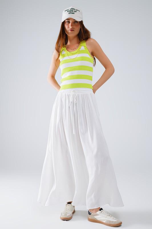 Lime Stripe Knit Tank Top