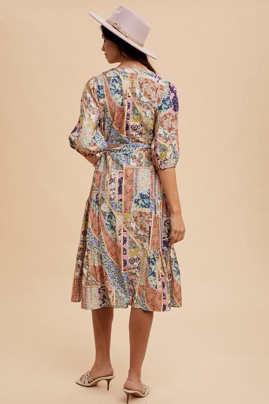 Vintage Patchwork Midi Dress