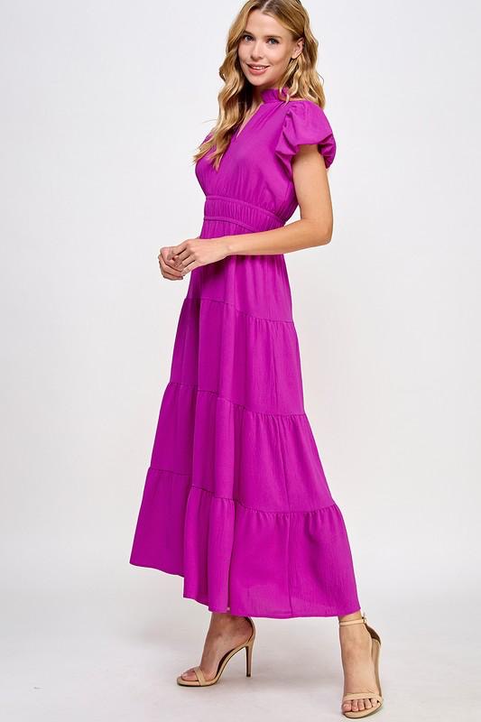 Fuchsia Dream Tiered Maxi Dress