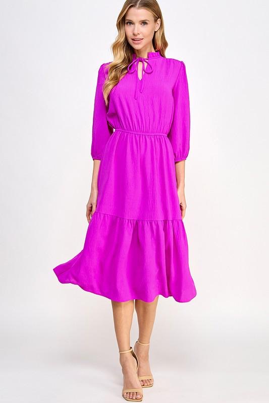 Fuchsia Radiance Midi Dress