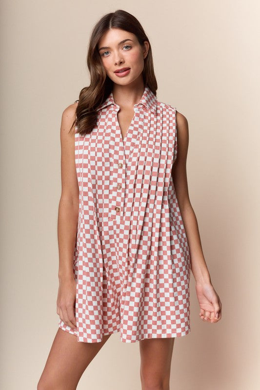Checkmate Pintuck Detail Romper (Pre order)