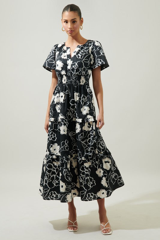 Black & white floral dress