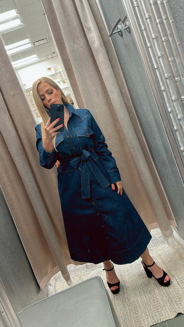 Dark denim shirt dress