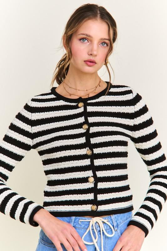 Cardigan Stripped Black & White