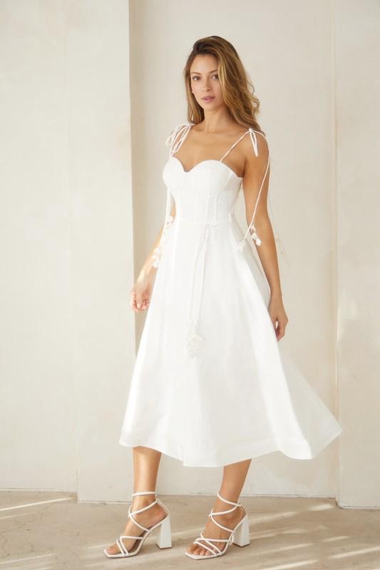 White Corset Midi Dress (Preorder)