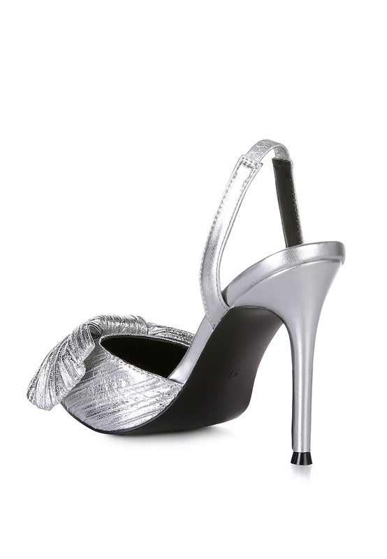 Kiki High Heeled Bow Slingback Sandals