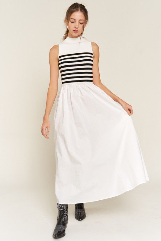 White & Black Maxi Dress