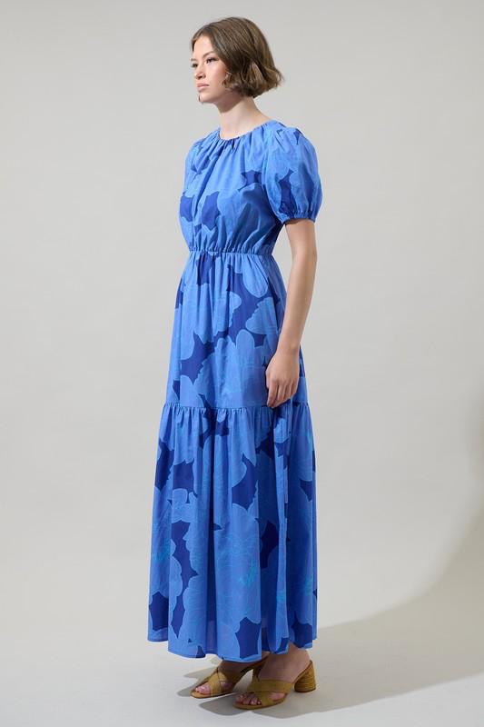 Floral Blue Maxi Dress