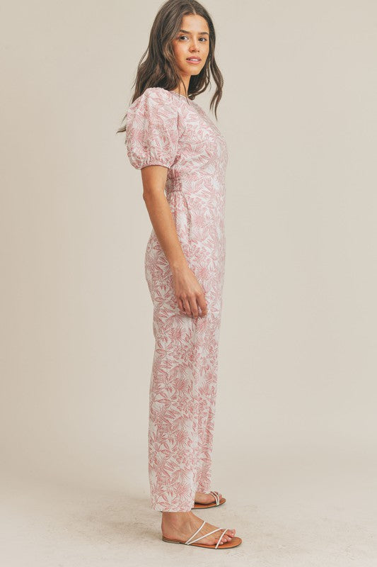 Woven Jumpsuit With Self Back Tie(Pre order)