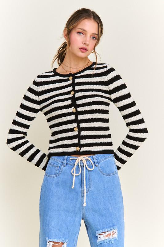 Cardigan Stripped Black & White