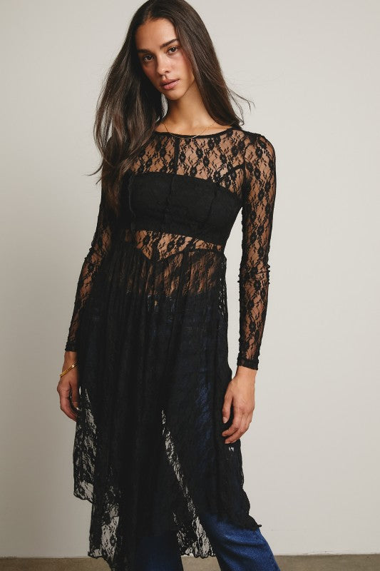 Sheer Lace Layering Dress