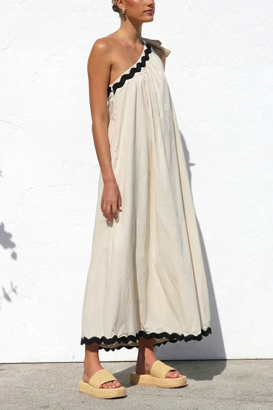 One shoulder maxi dress