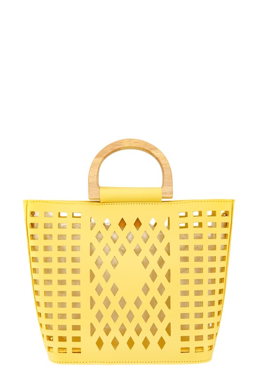 Square Net Shape Pu Leather Bag