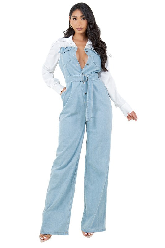 WOMEN FASHION DENIM JUMPSUIT