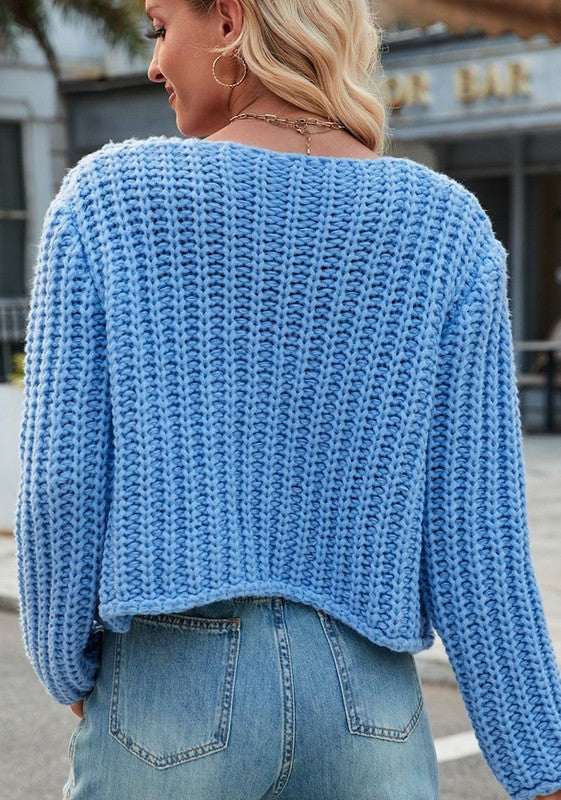 Cropped Knit Cardigan