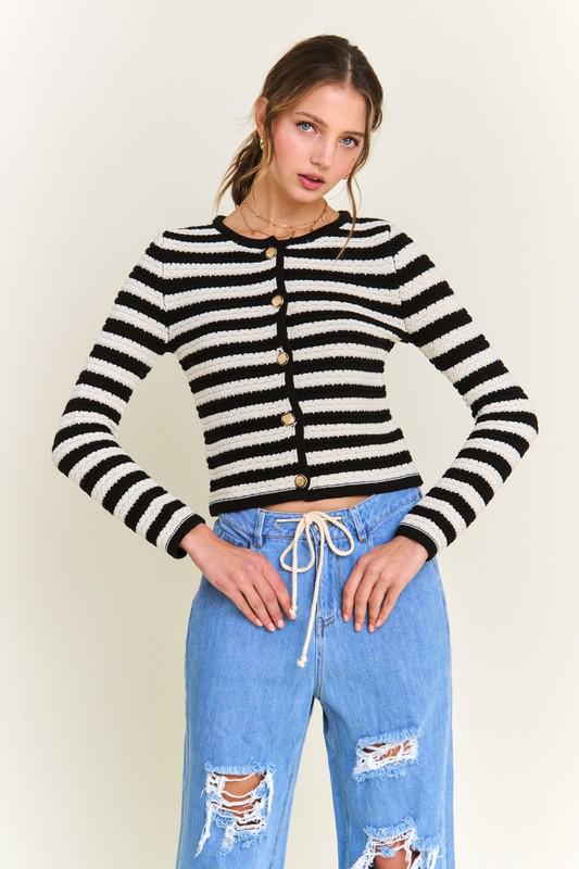 Cardigan Stripped Black & White