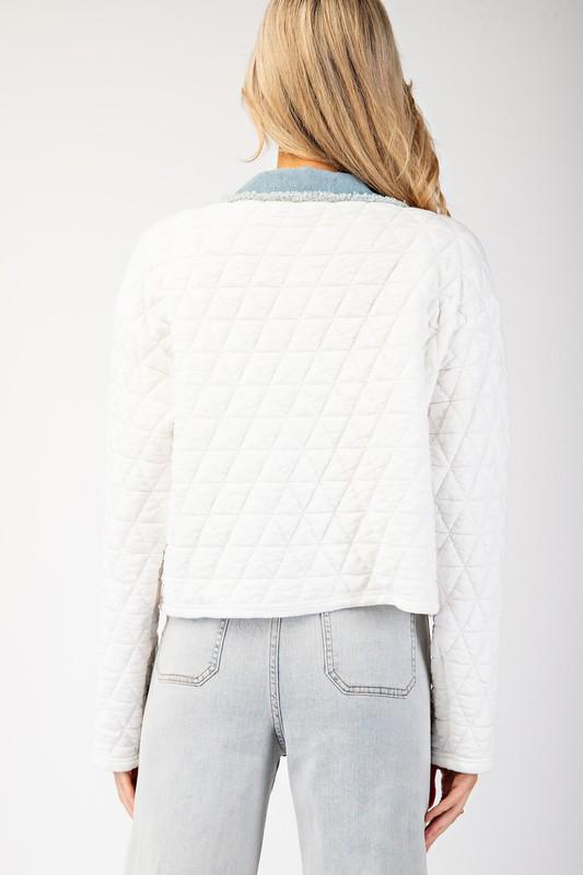 Denim Contrast Quilted Jacket