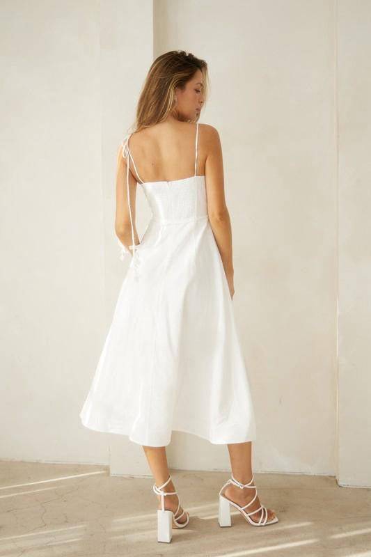 White Corset Midi Dress (Preorder)