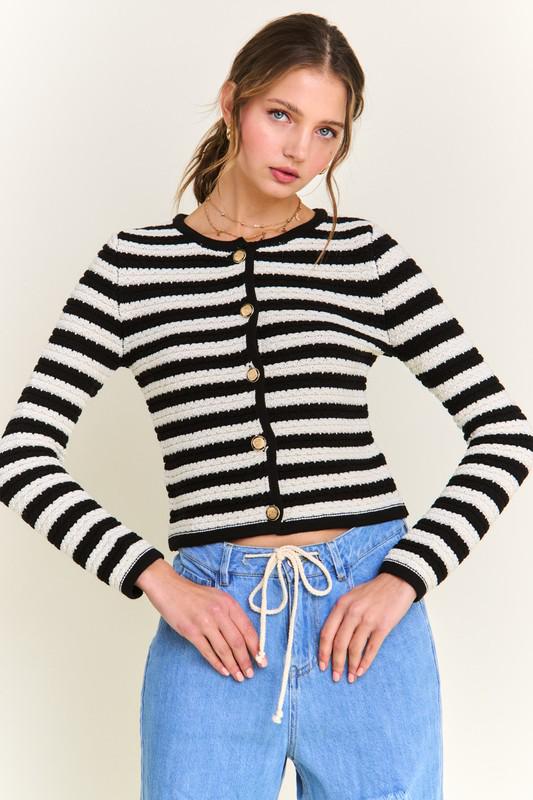 Cardigan Stripped Black & White