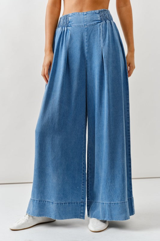 Smocking Waist Super Soft Wide Pants(Pre order)
