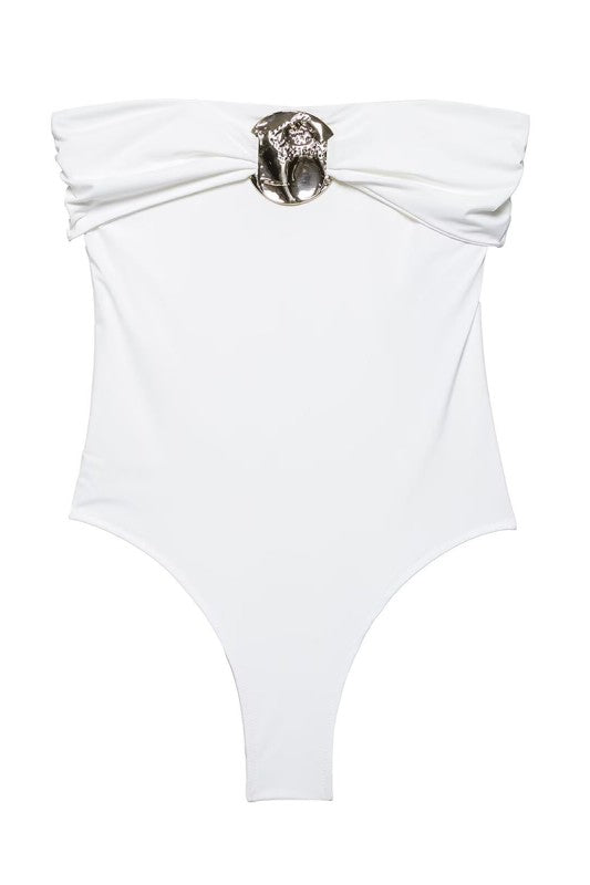 Chic Bodysuit With Bold Bow Detail(Pre order)