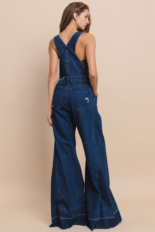 Wide Leg Denim Overall (Preorder)