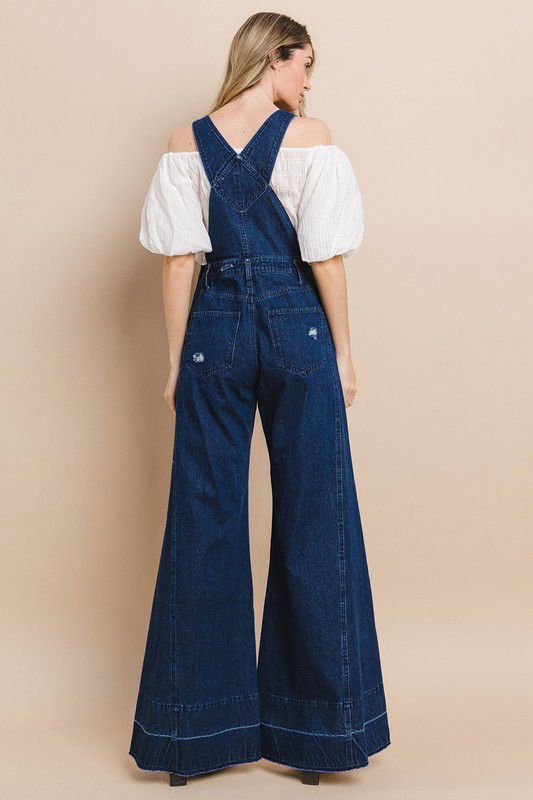 Wide Leg Denim Overall (Preorder)