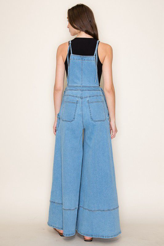 Wide Leg Light Denim Overall (Preorder)