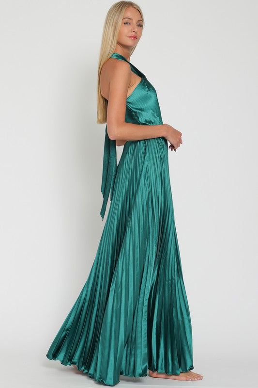 Emerald Flow Maxi Dress