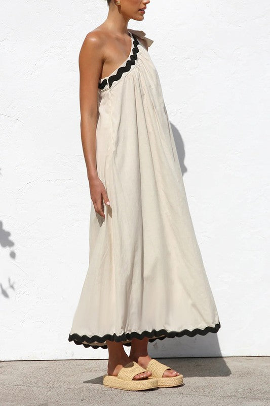 One shoulder maxi dress