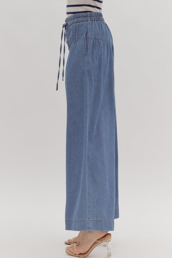 Denim Breeze Wide-Leg Pants