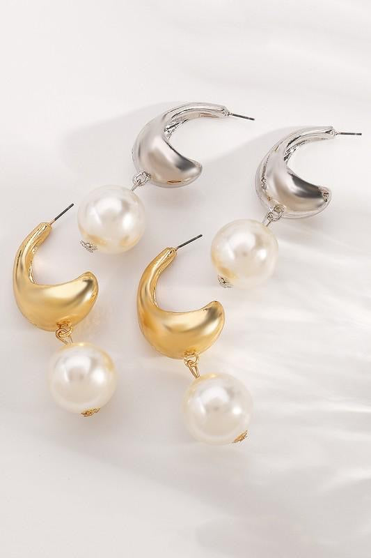 Metallic Pearl Earrings