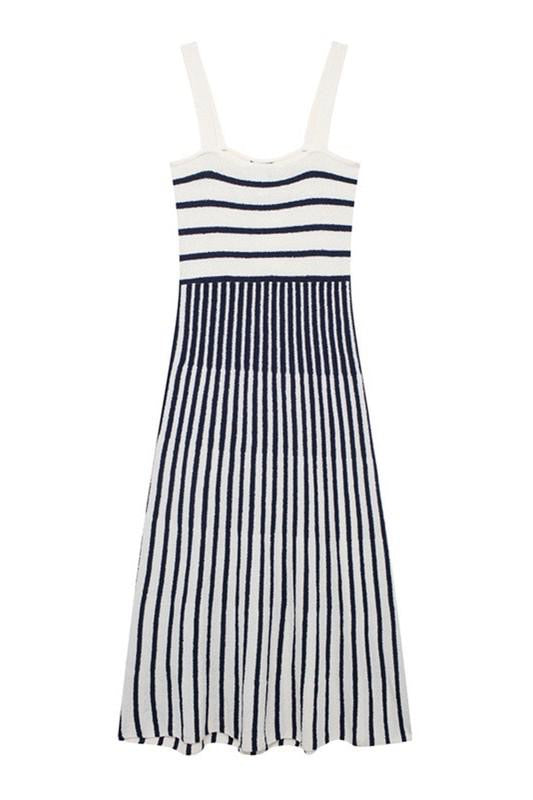 Striped Knitted Maxi Dress