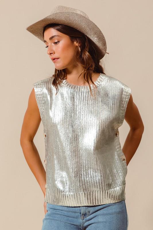 Shimmer Knit Sleeveless Top