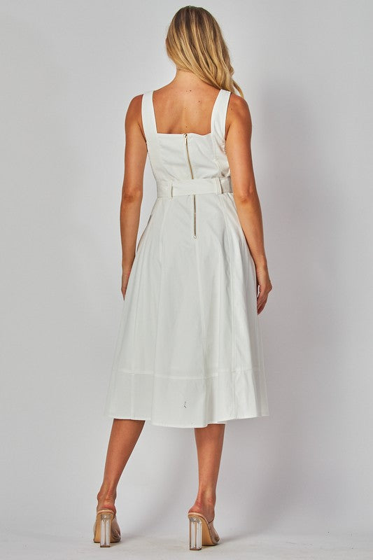 White Belted Maxi Dress