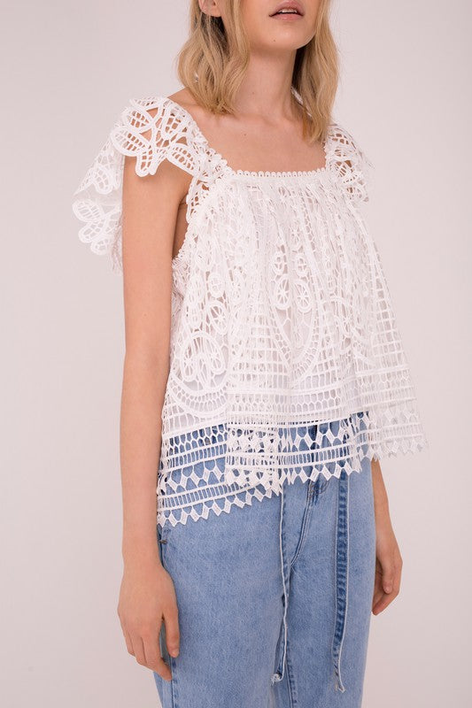 Embroided White Top