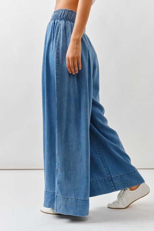 Smocking Waist Super Soft Wide Pants(Pre order)