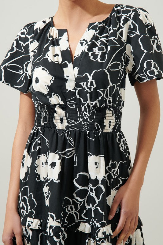 Black & white floral dress