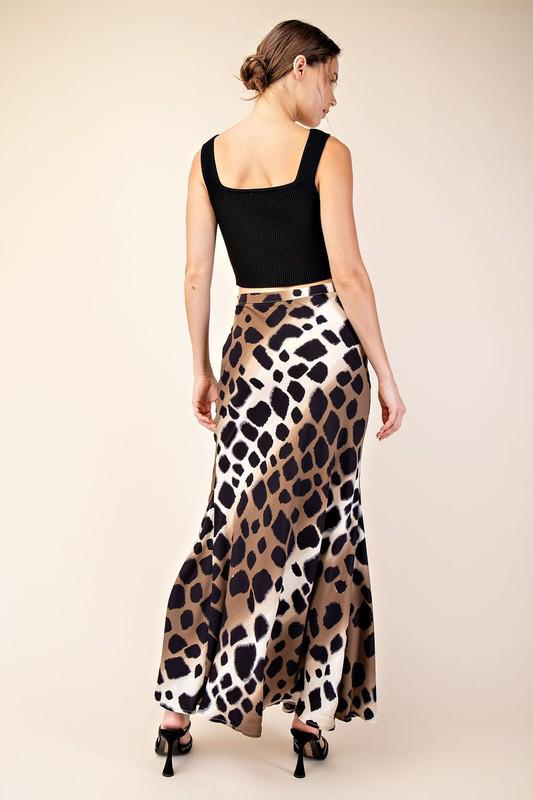 Animal print maxi skirt