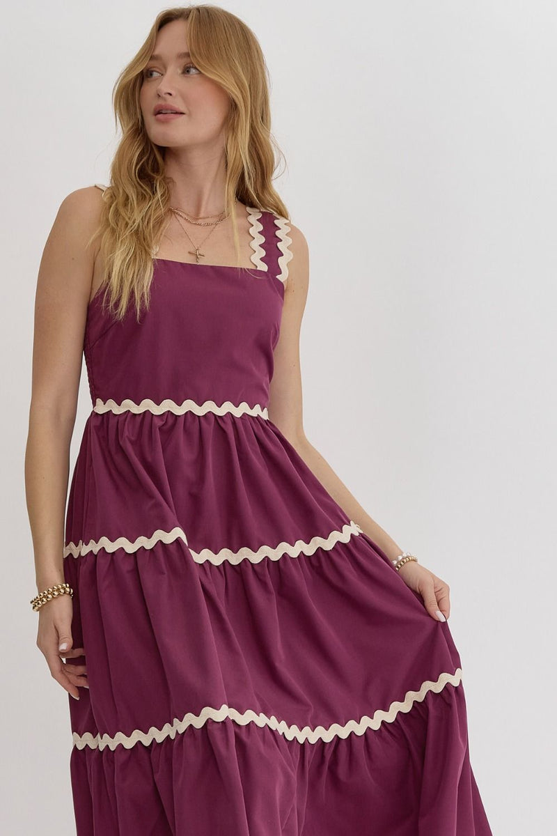 Strap Plum Midi Dress