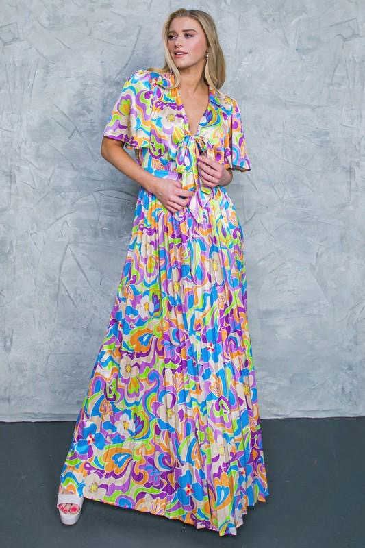 V Neck MiltiColor Jumpsuit