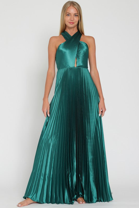 Emerald Flow Maxi Dress