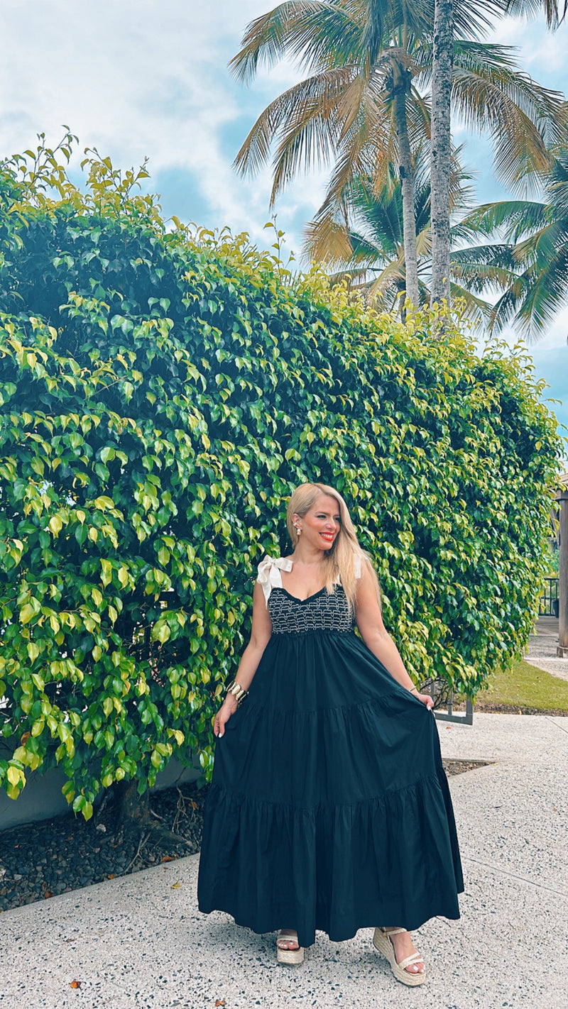 Black Tiered Maxi Dress