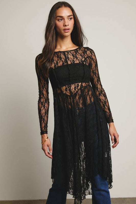 Sheer Lace Layering Dress