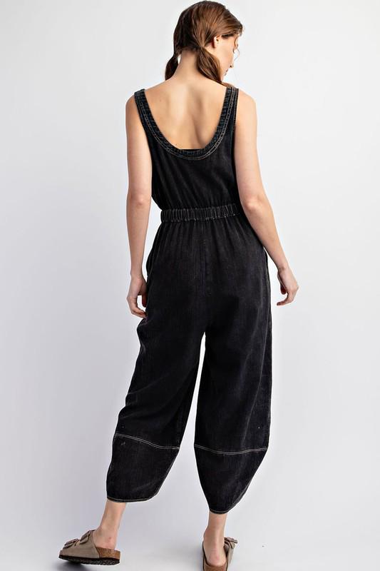 Mineral Washed Sleeveless Jumpsuit