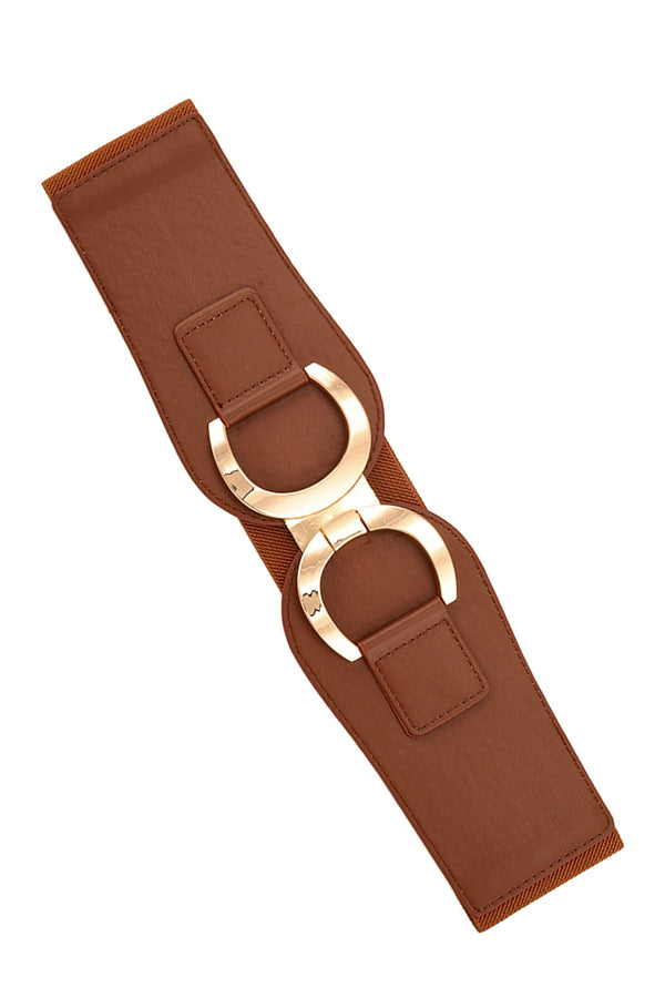 double horse brown/gold belt