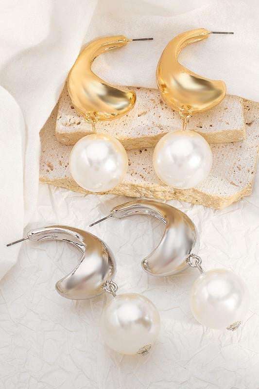 Metallic Pearl Earrings